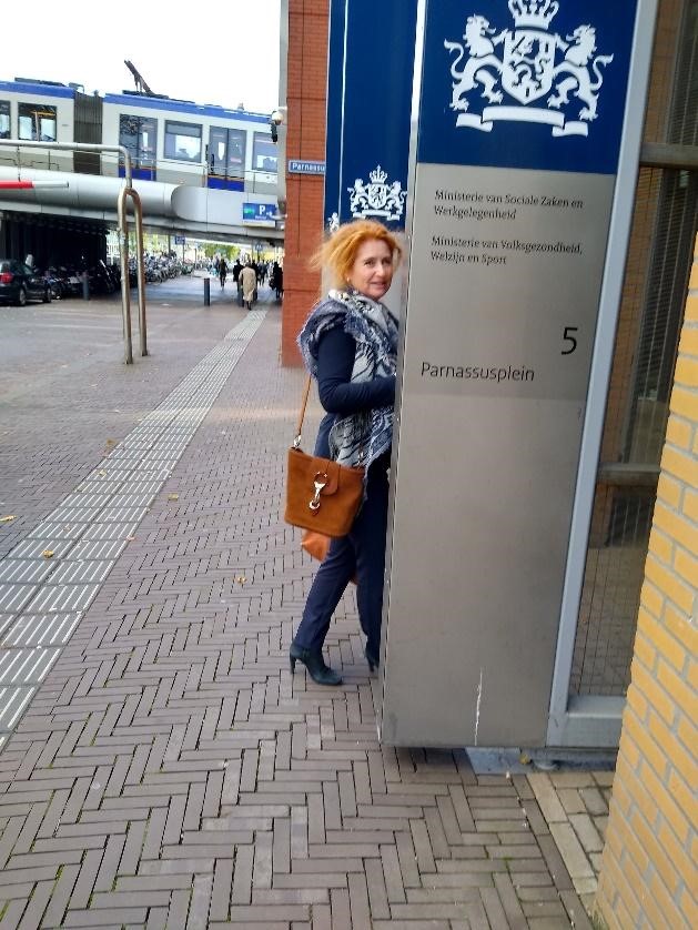 Oprichter Sabine op weg naar het malieveld